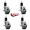 Service Caster 3.5'' Gray Poly Swivel 1-3/4'' Expanding Stem Caster Set with Brake, 4PK SCC-EX20S3514-PPUB-TLB-134-4 - alternate 4